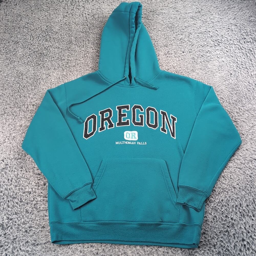 Vintage Oregon Sweatshirt Adult Small Blue Destination Hoodie Multnomah Falls